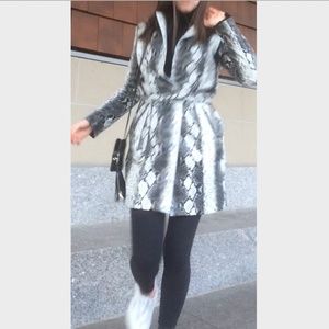 I Am Gia Snakeskin Brandy Trench Coat Small